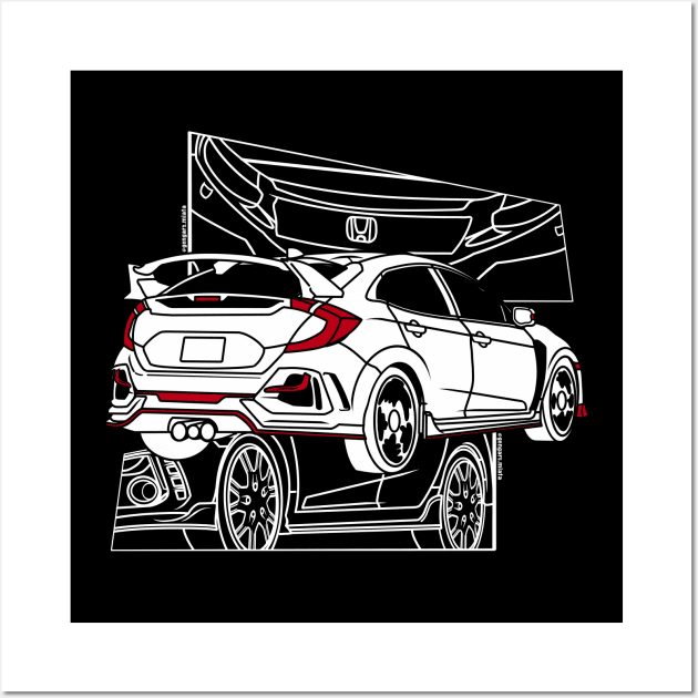 Civic Type R Angles Wall Art by VanityChiks